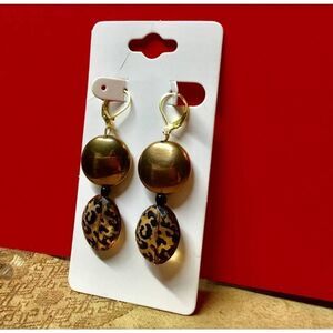 R Cat Bronzed Print Earrings
